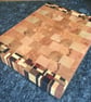 End Grain Cutting Board: Beech Multi-Wood Chaos Pattern