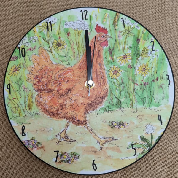 Chicken on a mission clock 