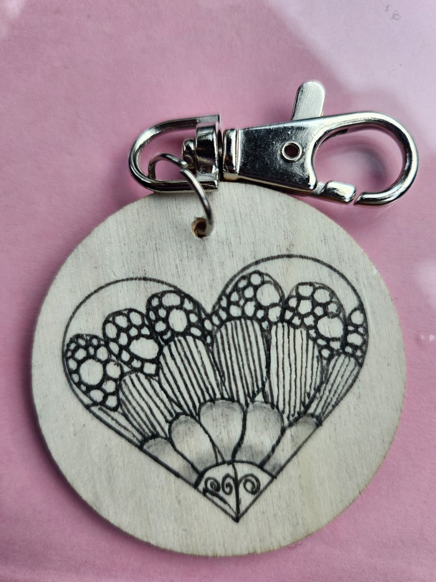 Hand drawn heart keyring