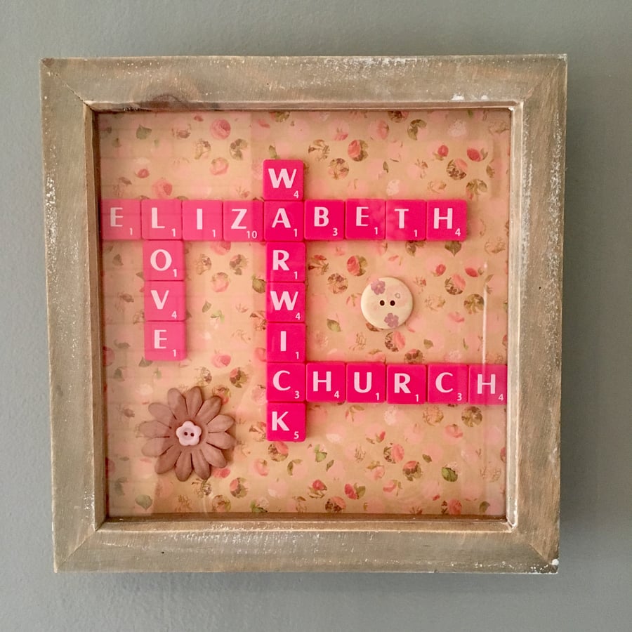 Bespoke handmade Scrabble letter ‘special someone’ pictures
