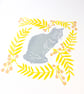 Cat and Rowan Linocut Print - Image 1