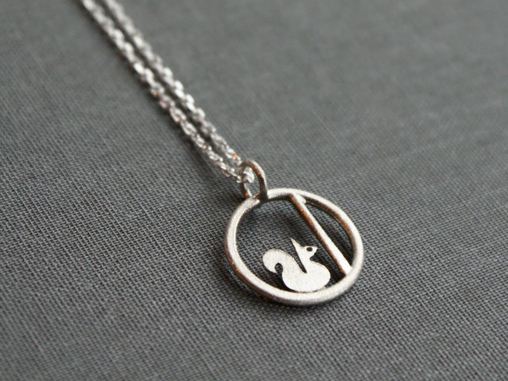 Tiny Edge of the woods squirrel necklace