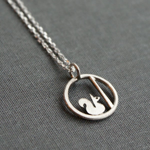 Tiny Edge of the woods squirrel necklace
