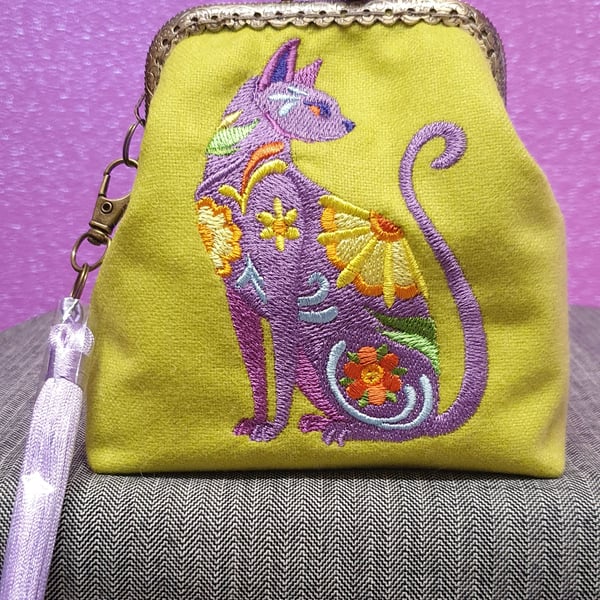 Flower power cat purse