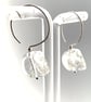 Quartz Rock Crystal Skull Hoop Earring. All 925 Sterling Silver Hand Forged Wire - Image 6