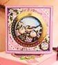 3D Decoupage keepsake card in giftbox, pink with birds & flowers, "All My Love"