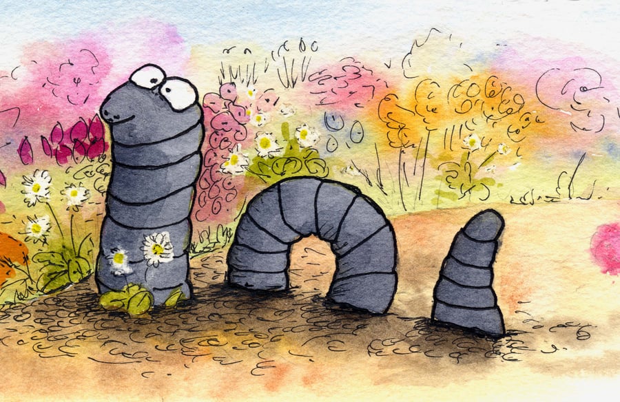 Wilson Worm Notelets A6 Greetings Cards Set of Four