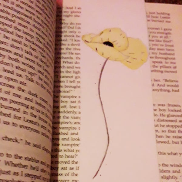 Watercolour painted floral bookmark 