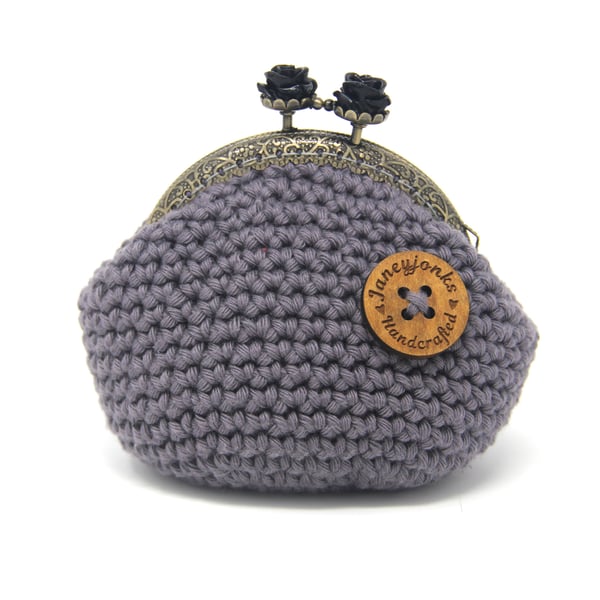 Grey Crochet Coin Purse, range of colours