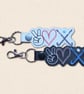 Hockey Keyring - Peace Love Hockey Faux Leather Bag Charm