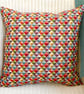 Cushion: Tapestry Throw Pillow, Diamonds design - Duck Egg Blue reverse