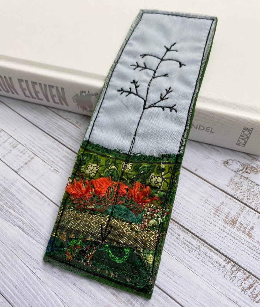 Upcycled summer hedgerow plant bookmark. 