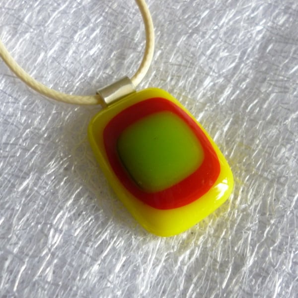 Yellow Fused Glass Stack Pendant