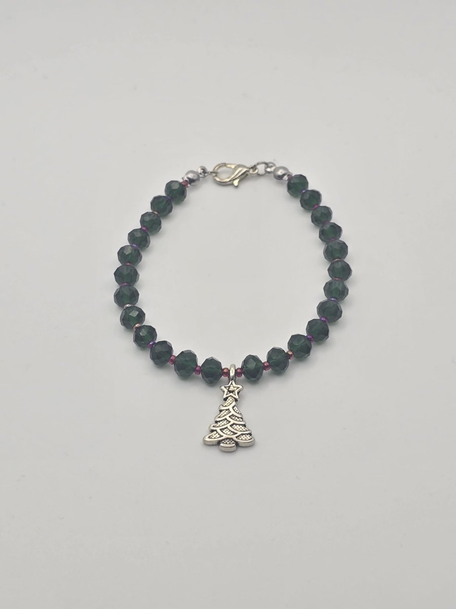 Kids Christmas Tree Charm Bracelet