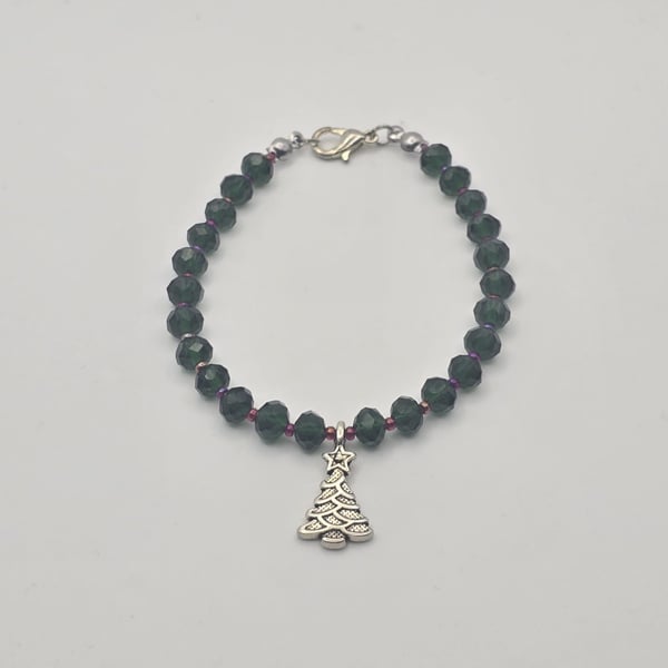 Kids Christmas Tree Charm Bracelet