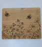 Pyrography chopping board, bees and wildflowers nature design, kitchen gift - Image 2
