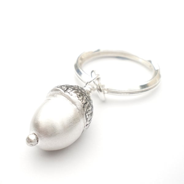 Silver Acorn Keyring