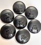 7 Art Deco Black Glass vintage buttons, 18mm with back shank - Image 2