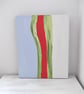 Bright Abstract Original Oil Painting, Orange, Sky Blue,Green and White Canvas - Image 3