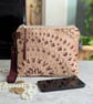 Clutch Pouch Bag - Chenille Large Pouch Bag with Detachable Leather Strap - Image 3