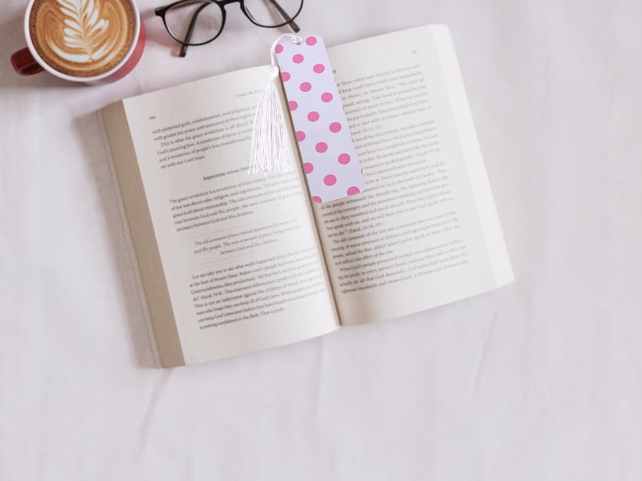 Pink Dotty Metal Bookmark
