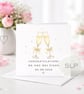 Personalised Wedding Card Congratulations Mr and Mrs Card Champagne Glasses
