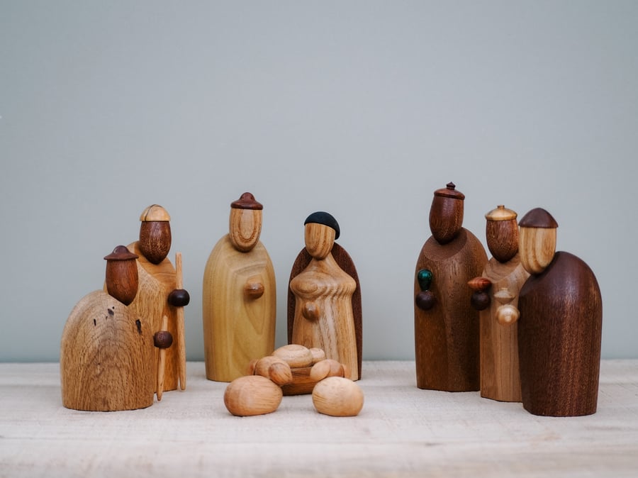Wooden Nativity Display