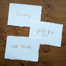 Calligraphy Cards "Gold ink''- pack of 3