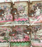 Cute Kitten Vintage style Set 6 journal cards shabby chic toppers tags