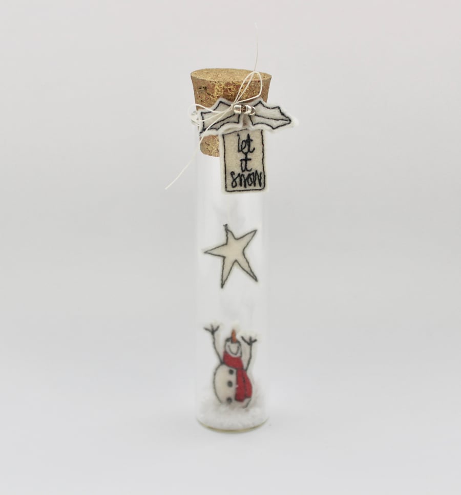 'Let it Snow Snowman' in a Bottle of Snow - Christmas Decoration