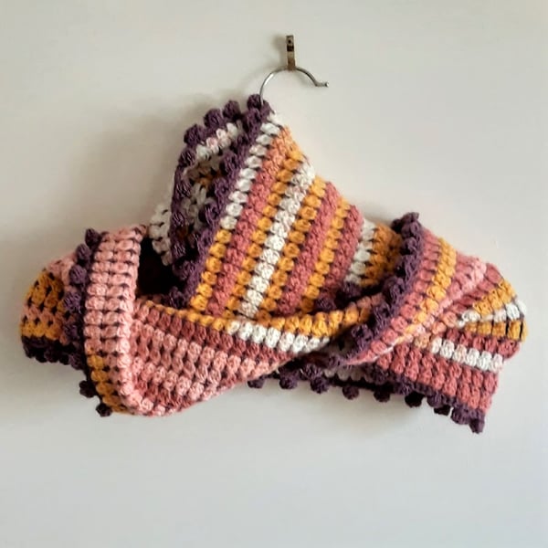 Scarf. Cowl. Snood. Crochet scarf. Free UK First Class postage.