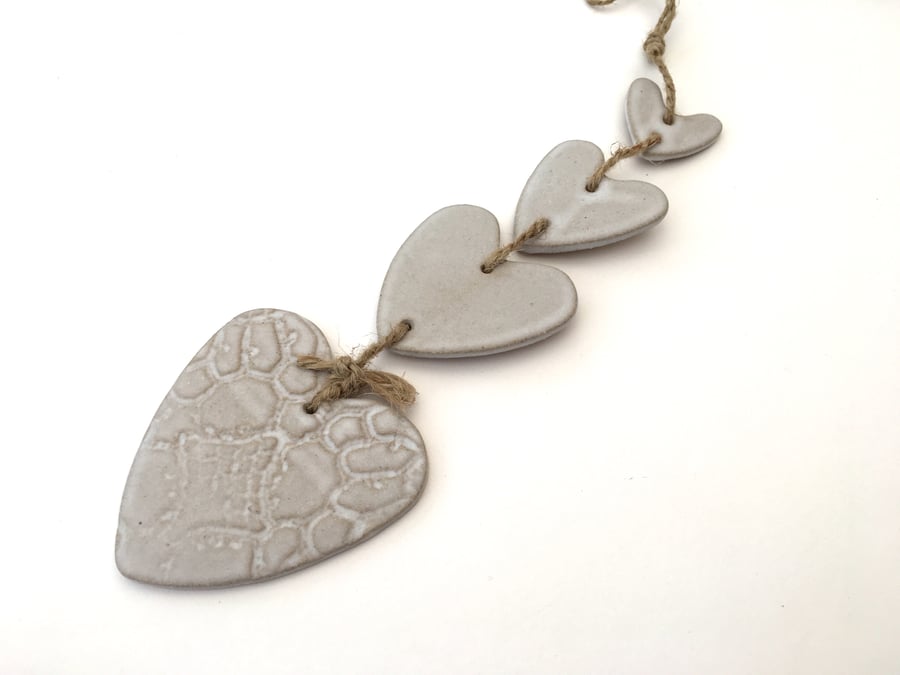 Bespoke Heart hanger, one off, gift idea, lovehhearts, pottery, ceramics