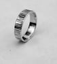  Wide, Cross-hammered Sterling Silver Man's Ring, Hallmarked, size W&half - Image 2