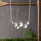 Sterling Silver Textured Circles Pendant Necklace