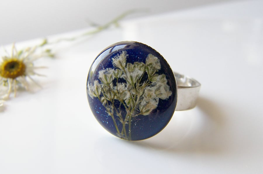 Flower Resin Ring - Gypsophila - BABY'S BREATH