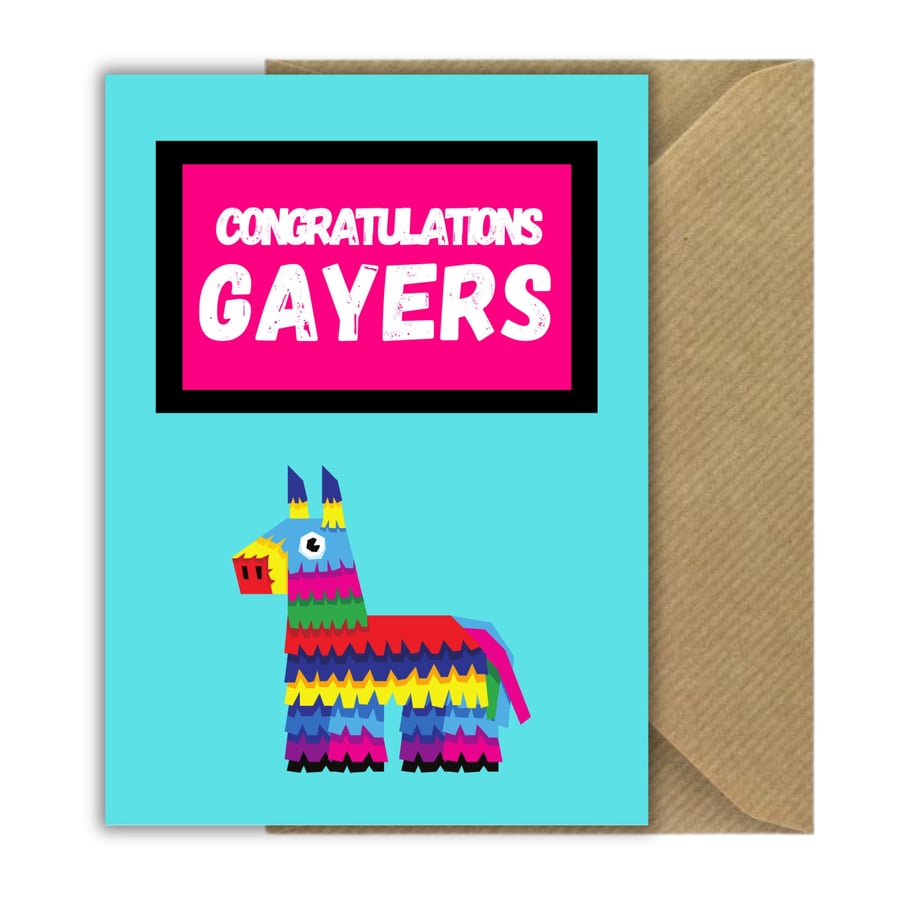 Congratulations Gayers Gay Wedding or Engagement Card