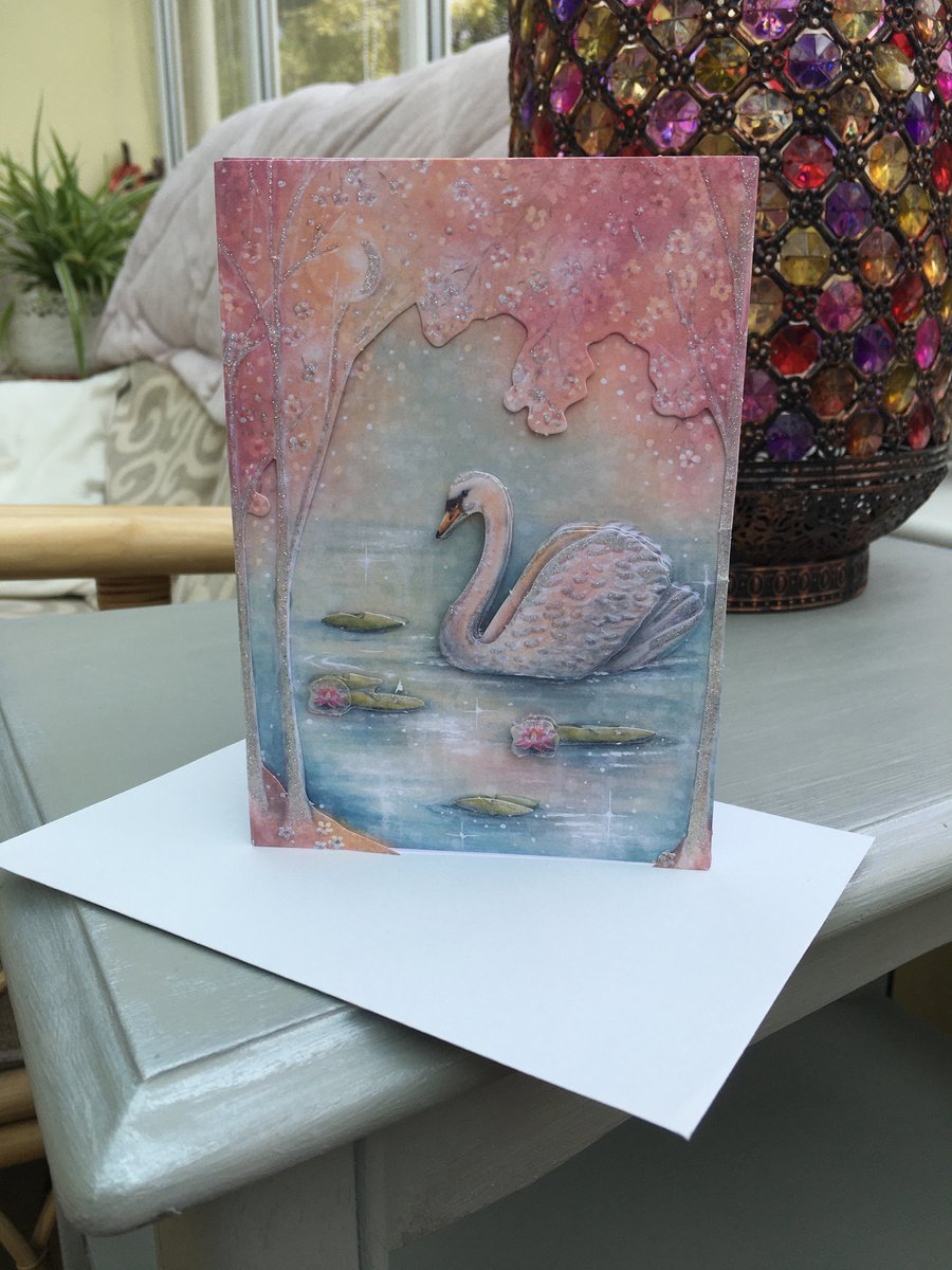 Gliding swan lots of love card