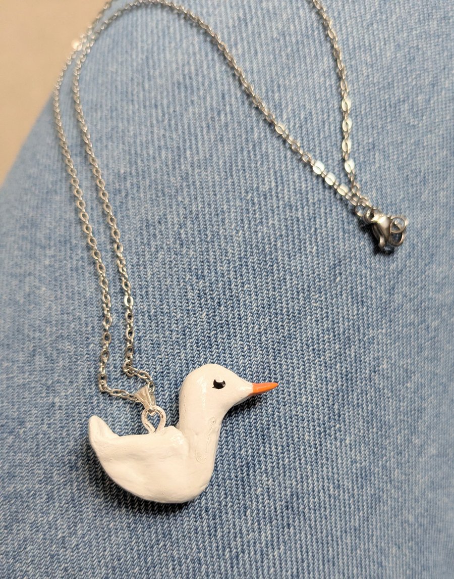 Clay Goose Necklace