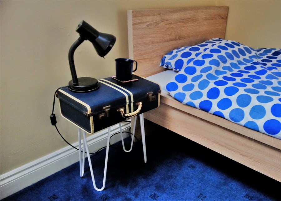 Vintage Suitcase Bedside Table - Bedroom furniture