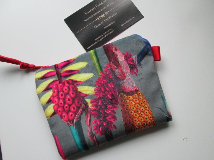SALE Printed Velour  Coin Purse