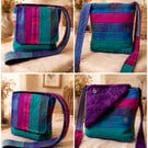 Harris Tweed stripey patchwork crossbody bag 