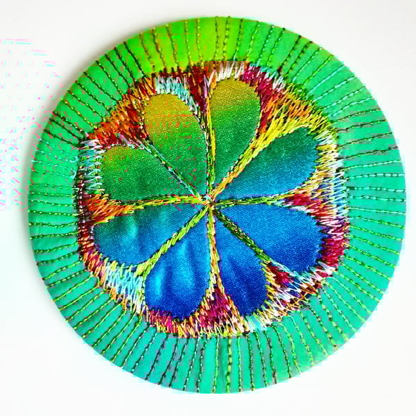 Large Pocket Mirror Handbag Accessories Colourful Free Machine Embroidery