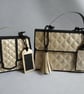 A pair of Handbag Style Gift Boxes - Black and Gold 