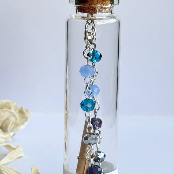 Blue & Silver Crystal Link Bracelet – A Little Gift in a Bottle 