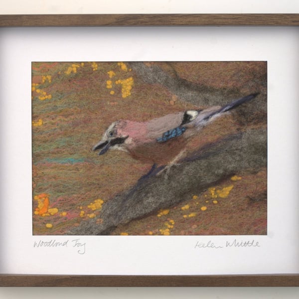 Woodland Jay - original felted art
