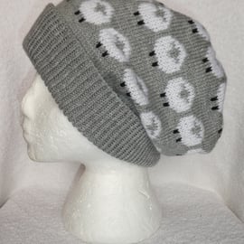 Sheep Hat. Slouch Beanie Hat. Slouchy Beanie