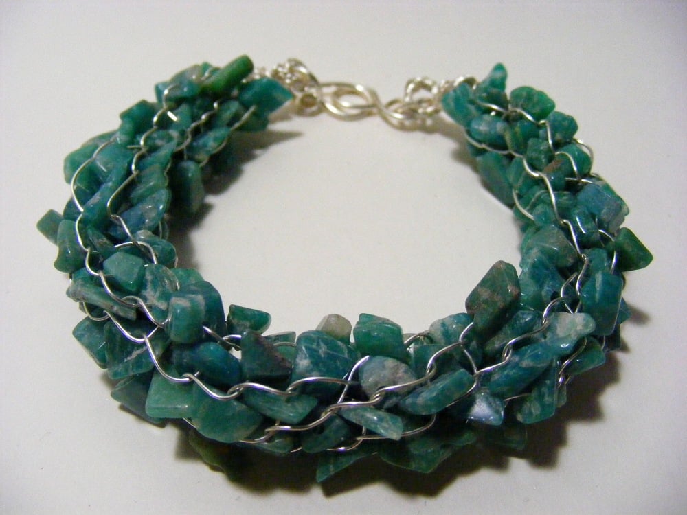 Green Amazonite Kumihimo Bracelet.