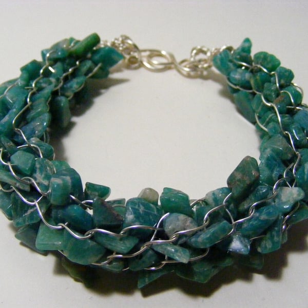 Green Amazonite Kumihimo Bracelet.