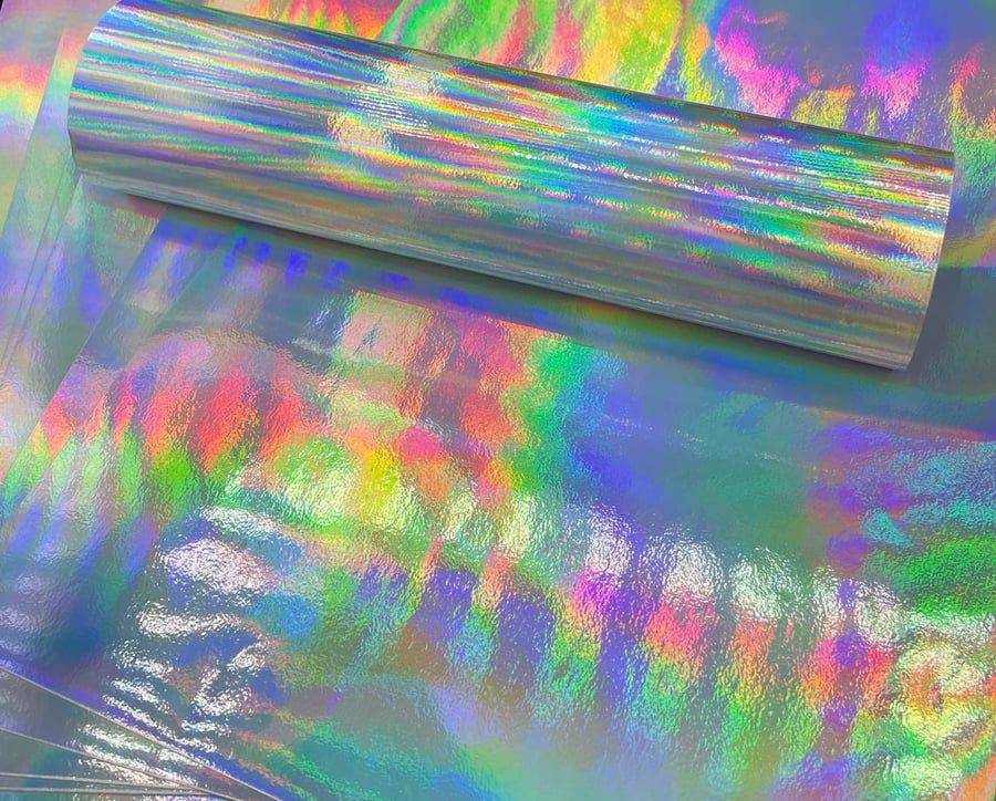 10 Sheets A4 Premium Holographic Rainbow Reflective Mirror Effect Eco Paper Sing