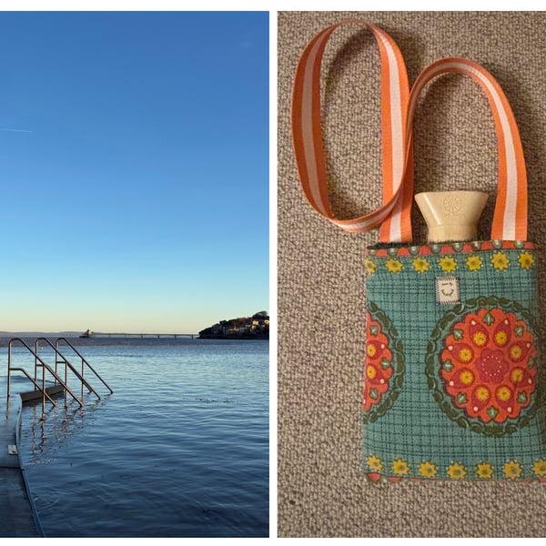 Crossbody ‘hottie bag’ for cold water swimmers .. and regular use too 